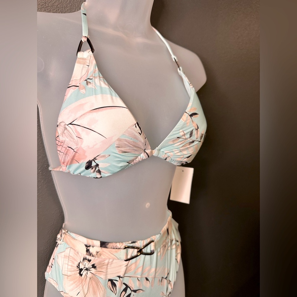 BCBGMAXAZRIA Women’s Bikini 3PC Top w/High Waist Bottom & Hi-Cut Bottom Size 6